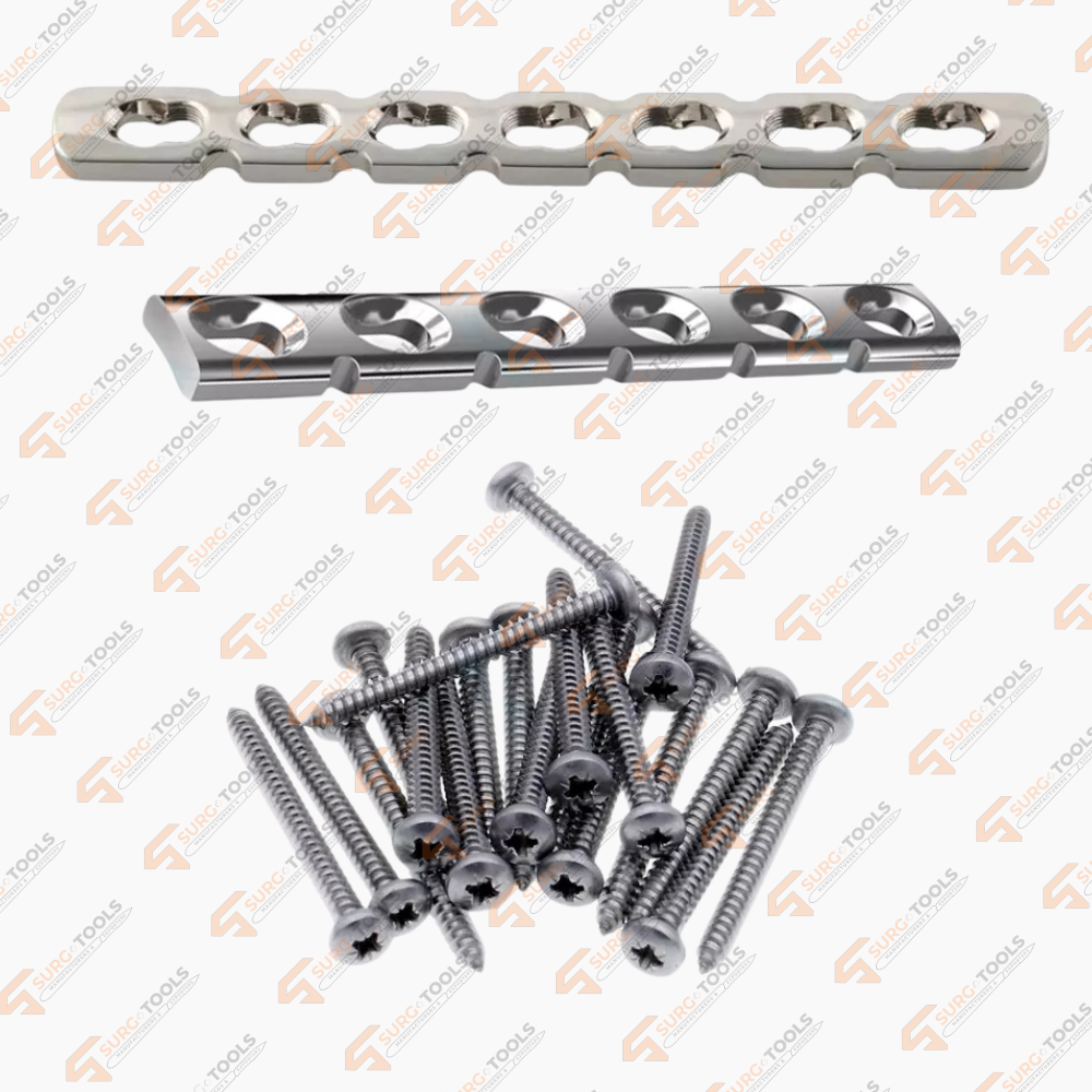 Reconstruction Plate 3.5mm 5 to 12 Holes 100 Pcs Screws 3.5mm