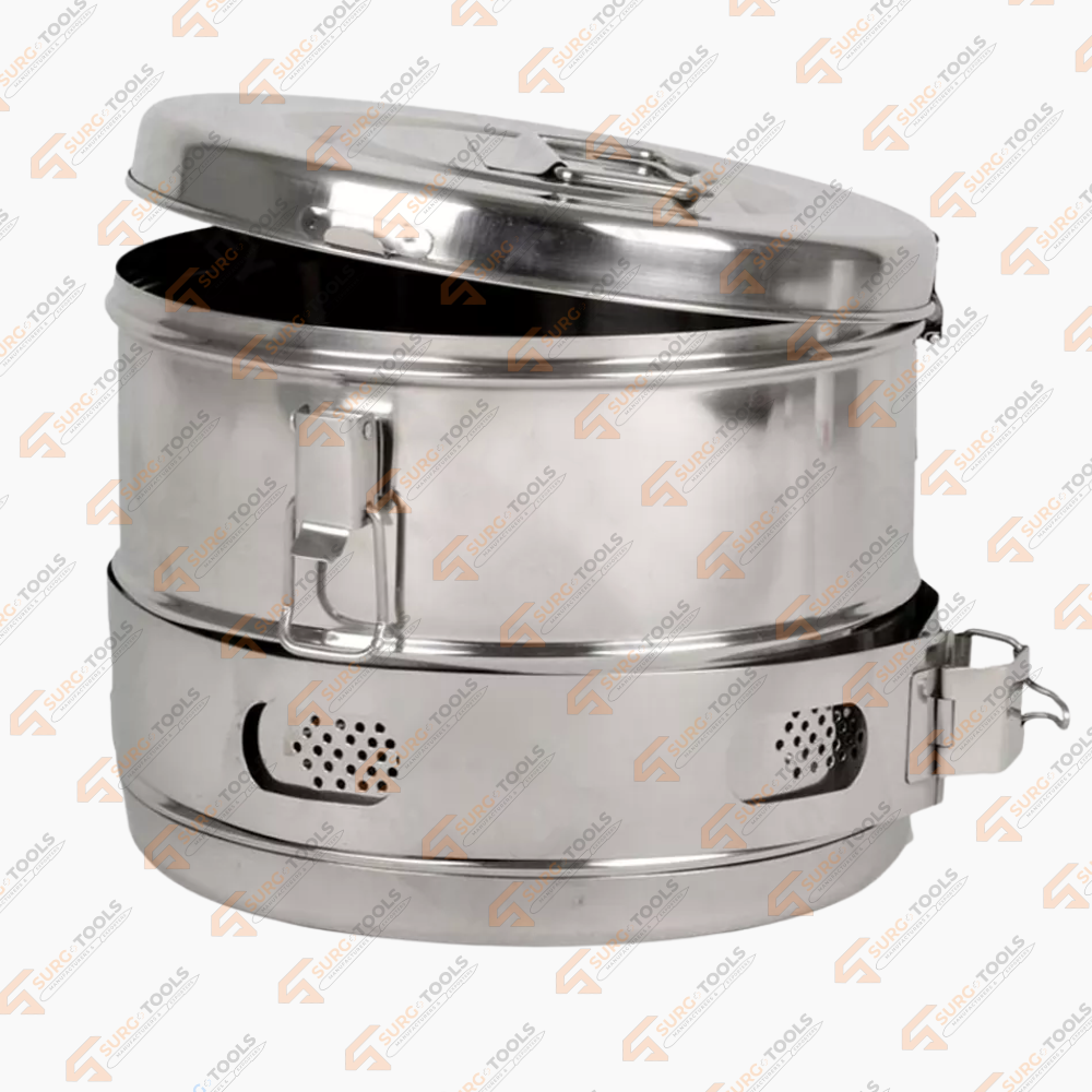 Stainless Steel Sterilizer Dressing Drum 240Xh190 mm - Image 2