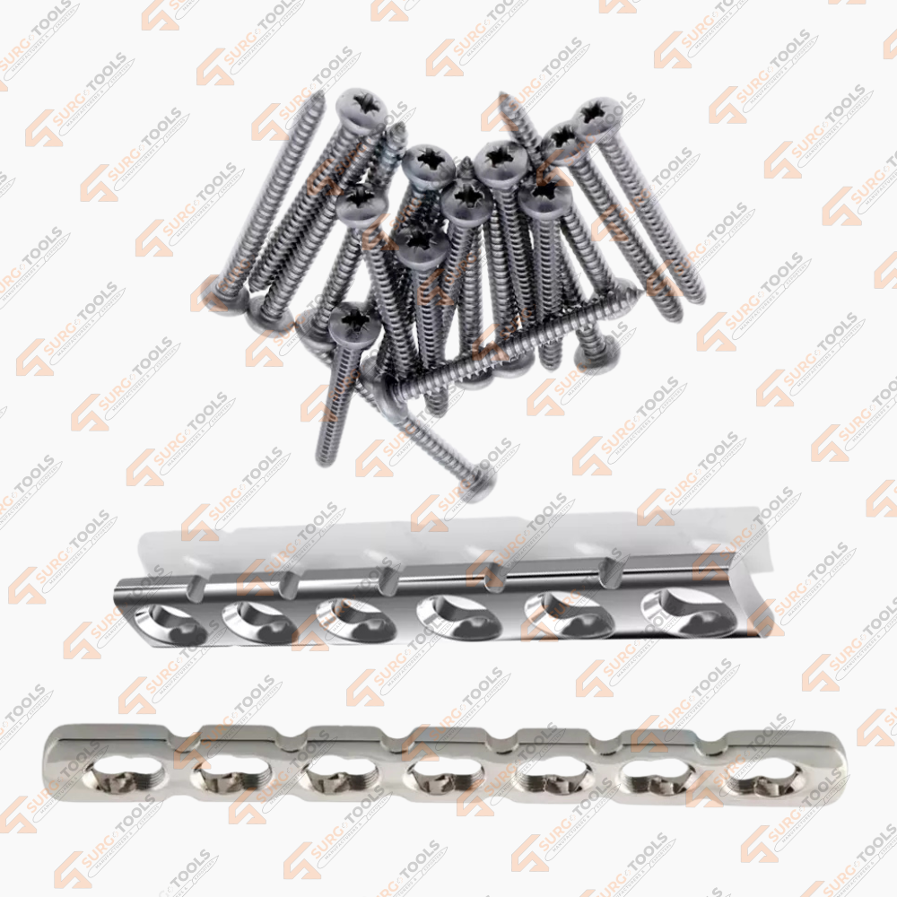 Reconstruction Plate 3.5mm 5 to 12 Holes 100 Pcs Screws 3.5mm - Image 2
