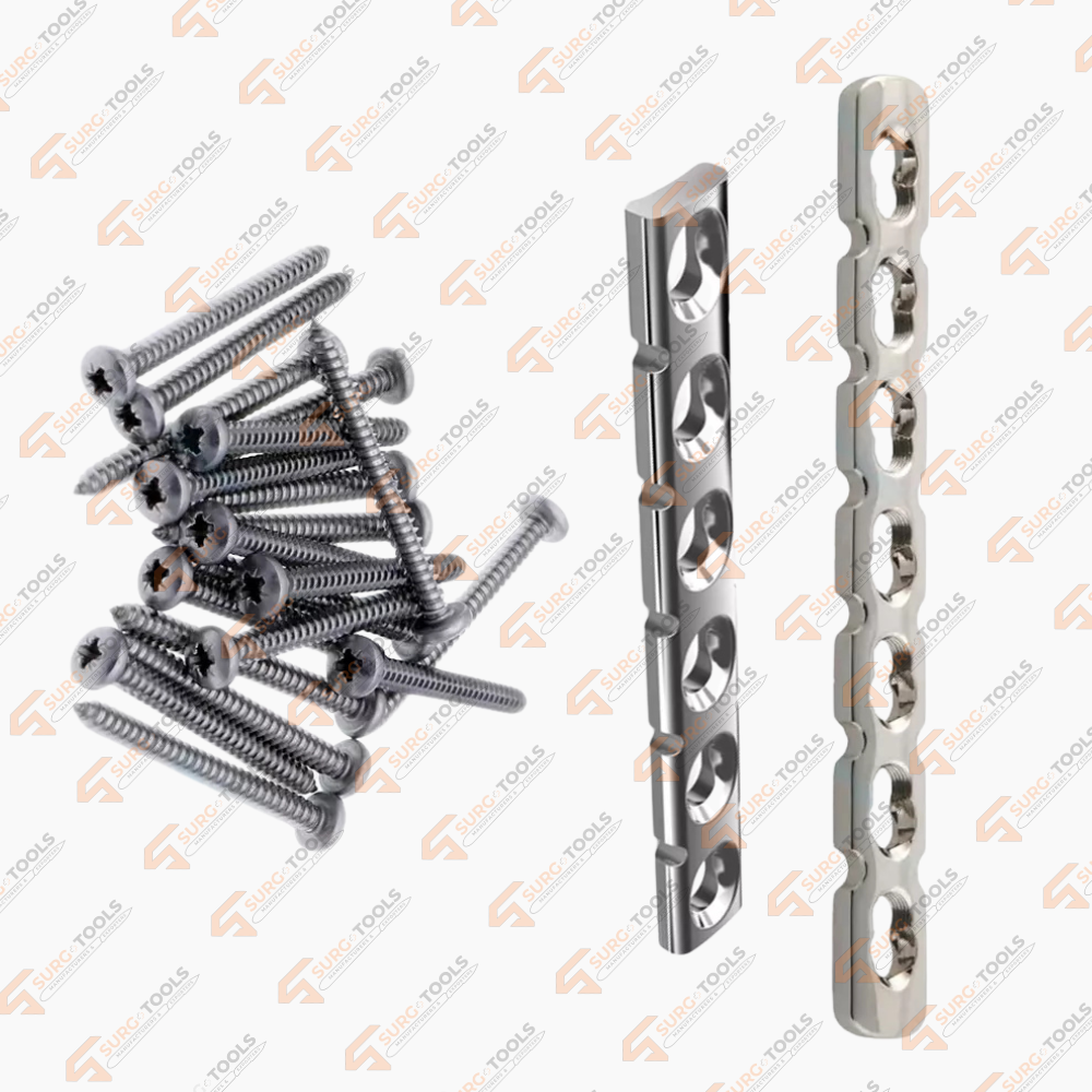 Reconstruction Plate 3.5mm 5 to 12 Holes 100 Pcs Screws 3.5mm - Image 3